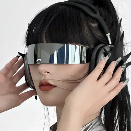 Futuristic Cyberpunk Oversized Sunglasses Trendy Party Shades
