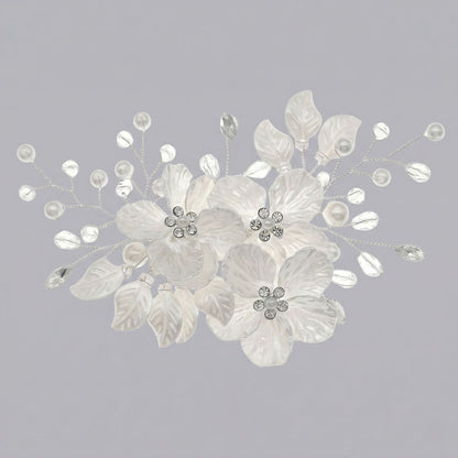Exquisite Pearl and Crystal Flower Headpiece for Bridal Photoshoots