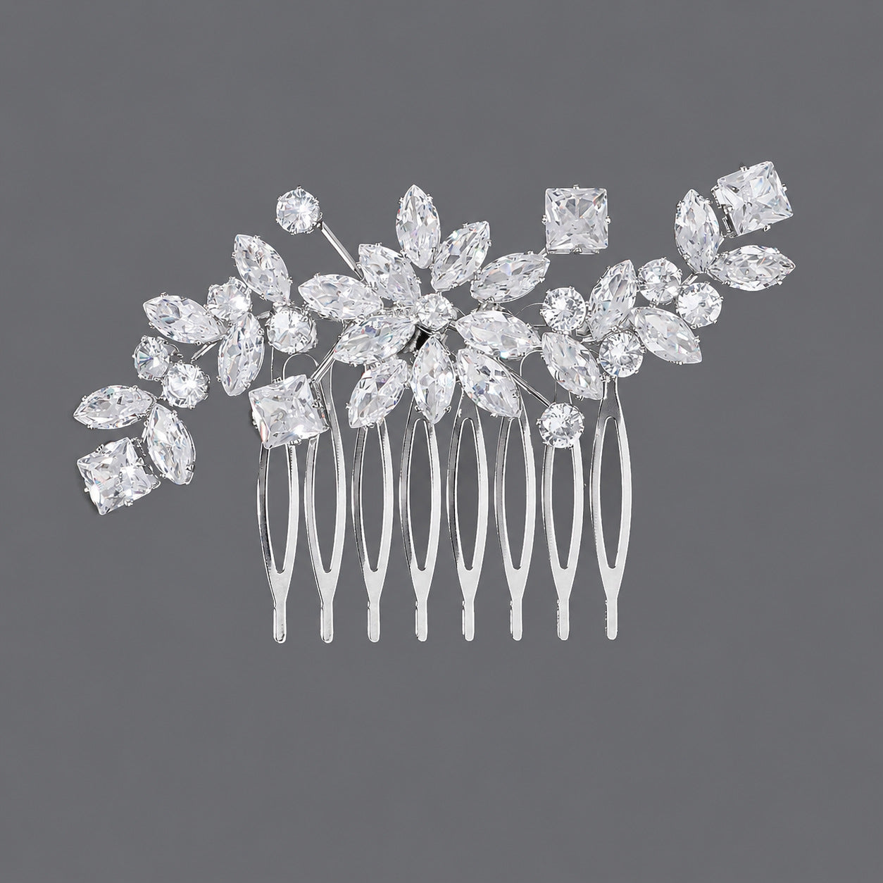 Vintage Floral Zircon Hair Comb Elegant Bridal Headpiece