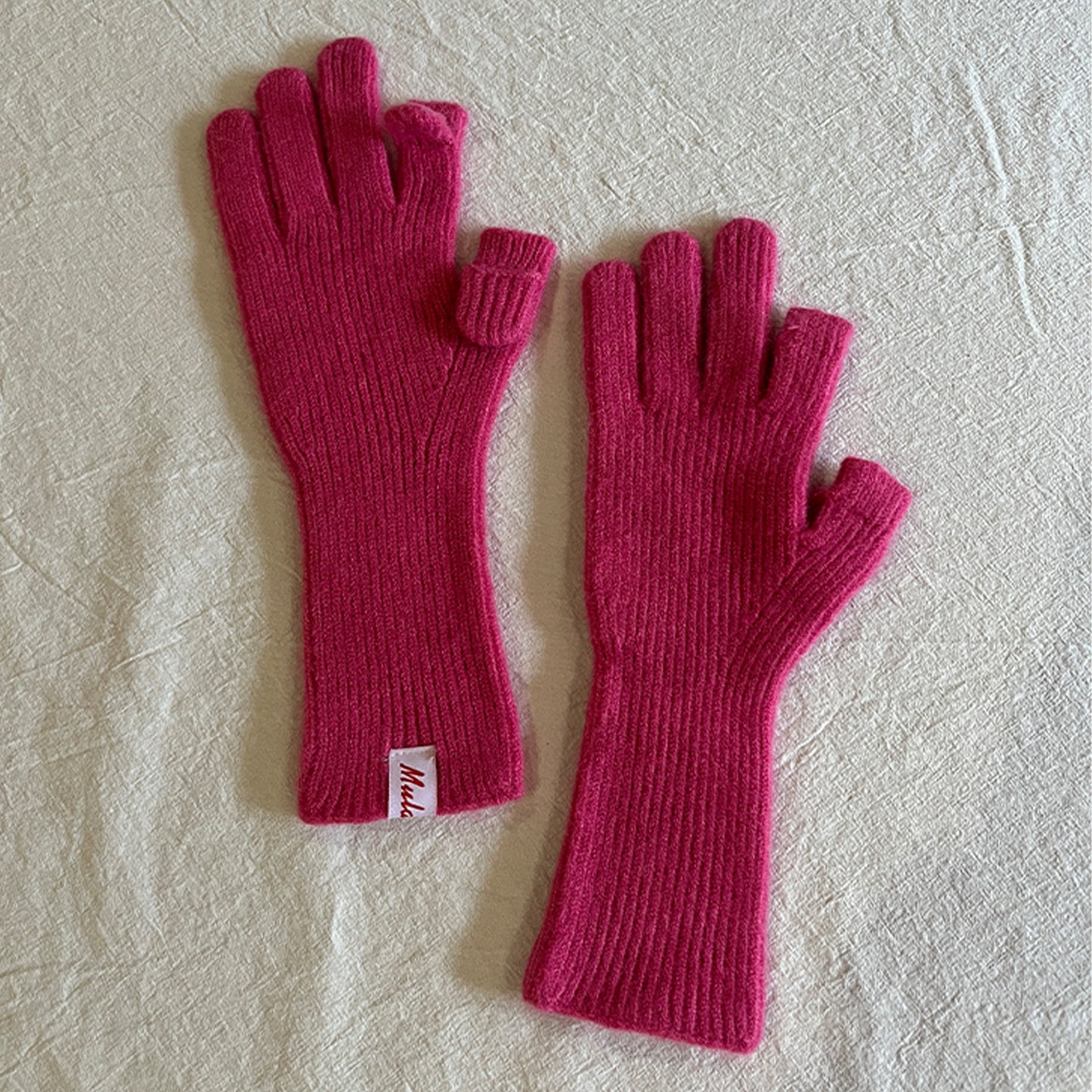 Knitted Wool Fingerless Gloves for Women