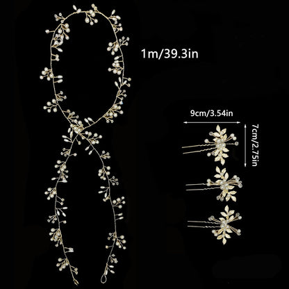 Soft Chain Headband and Hairpins Set Bridal Hair Accessory