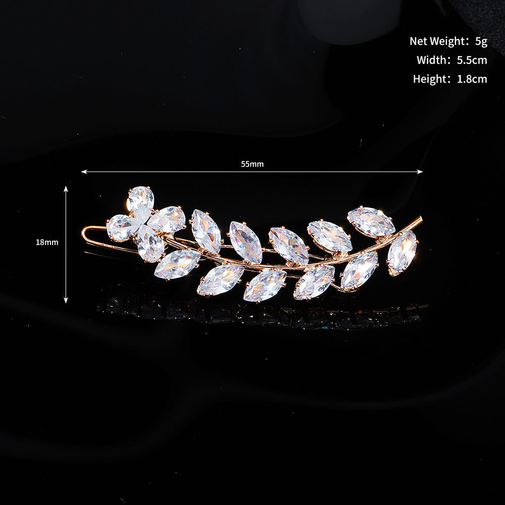 Elegant Rhinestone Hair Clips with Metal Side Pins