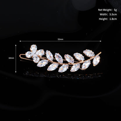 Elegant Rhinestone Hair Clips with Metal Side Pins