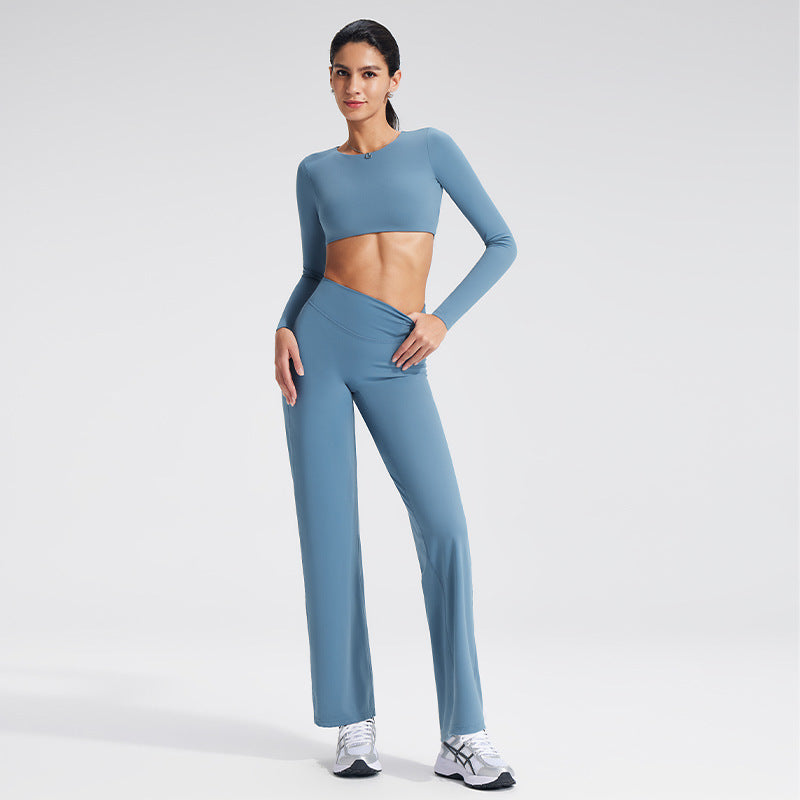 Backless Sports T-Shirt Set with Removable Pads for Women