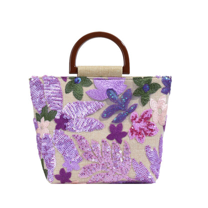 Trendy Floral Handbag Stylish Artisanal Large Tote Bag