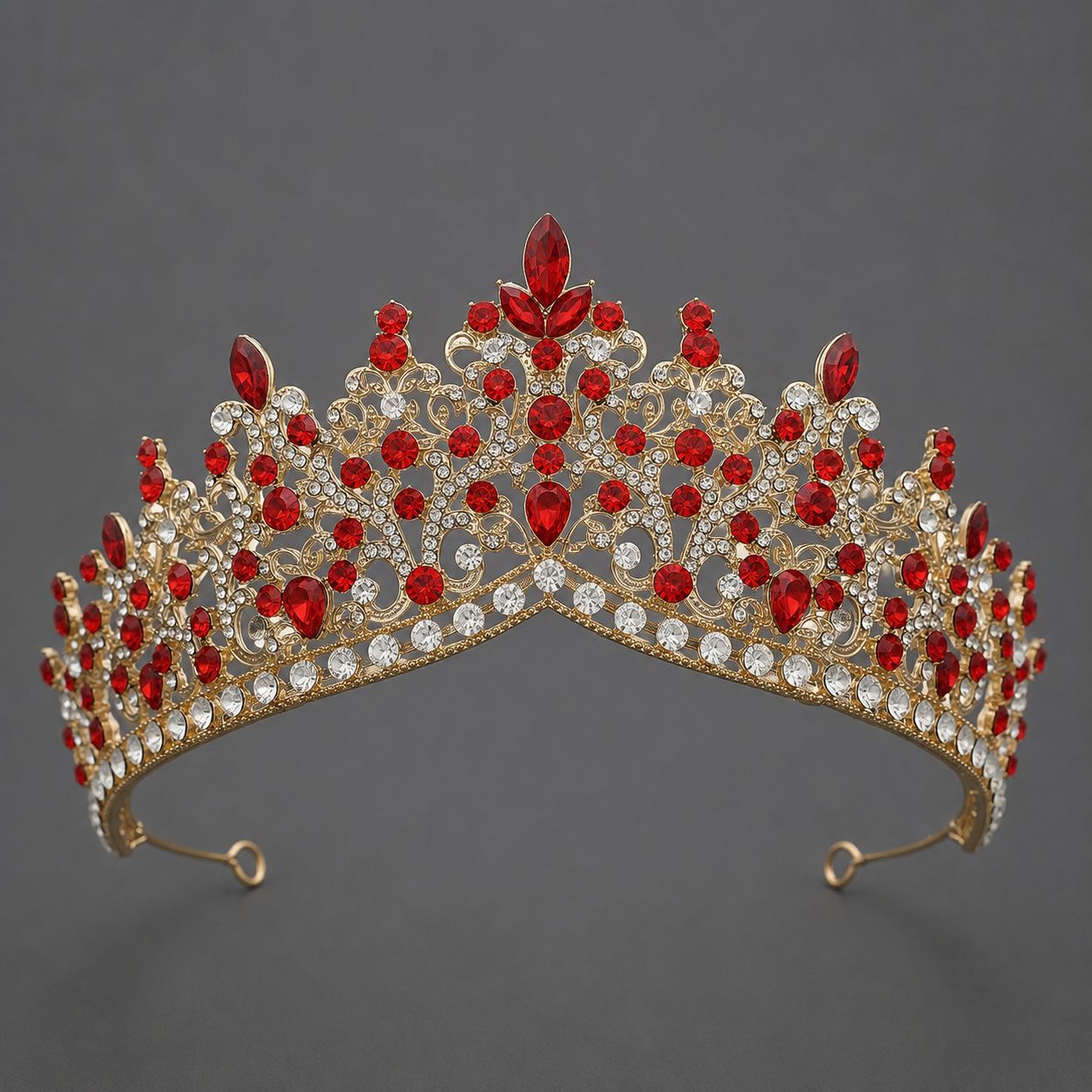 Vintage Luxurious Rhinestone Alloy Crown Headpiece for Women Party Events
