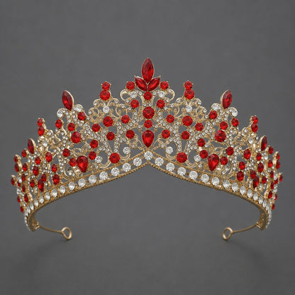 Vintage Luxurious Rhinestone Alloy Crown Headpiece for Women Party Events