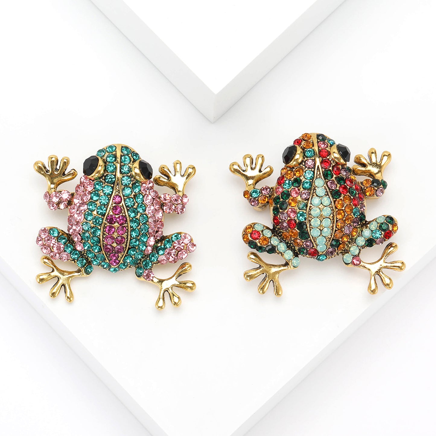 Cute Animal Frog Brooch Fashion Decorative Pin with Rhinestones