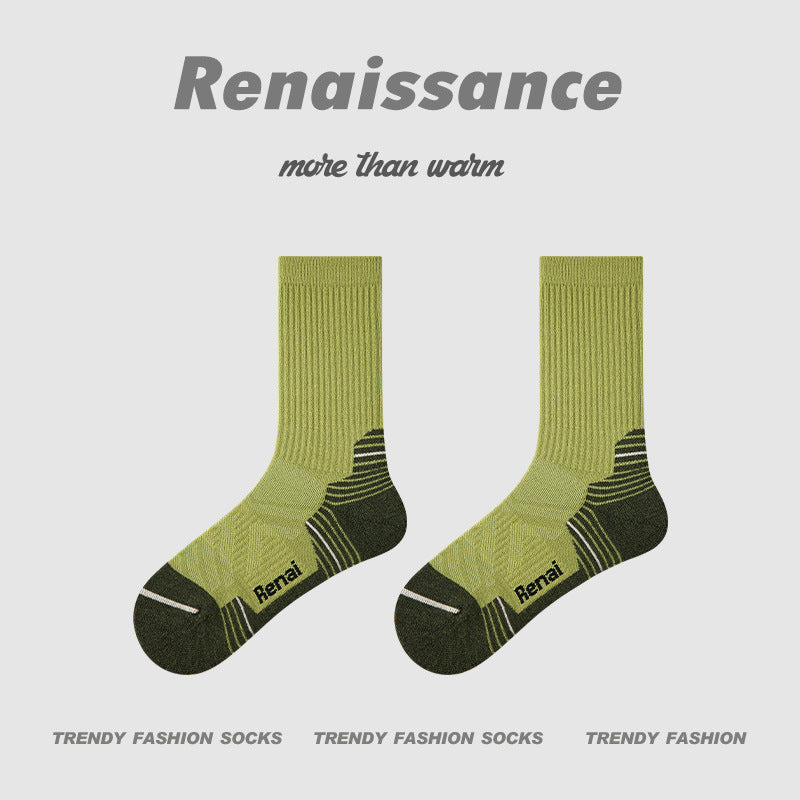 Socks Colorblock Merino Wool Cushioned Hiking