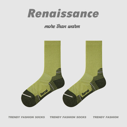 Socks Colorblock Merino Wool Cushioned Hiking