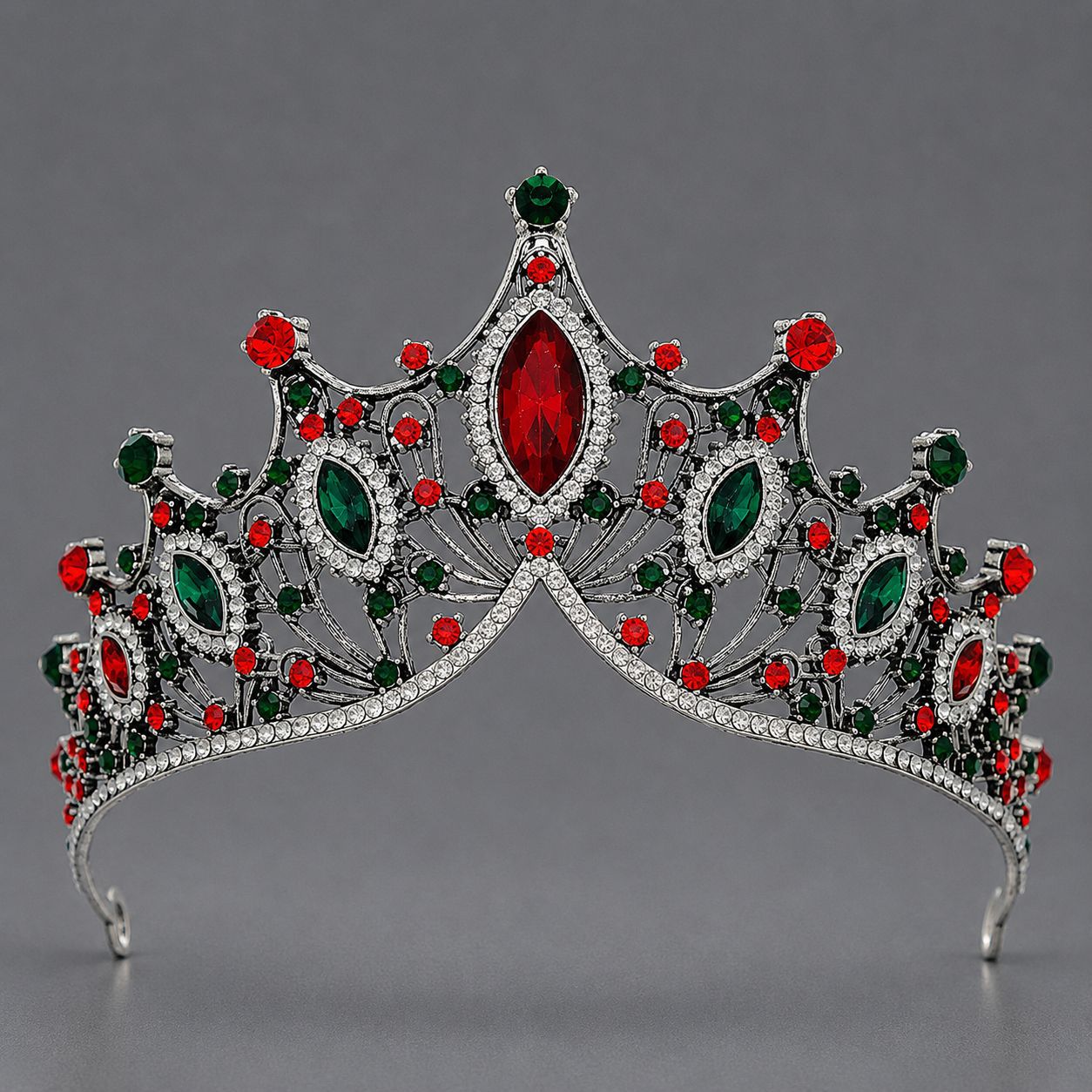 Baroque Style Crystal Crown for Weddings and Parties