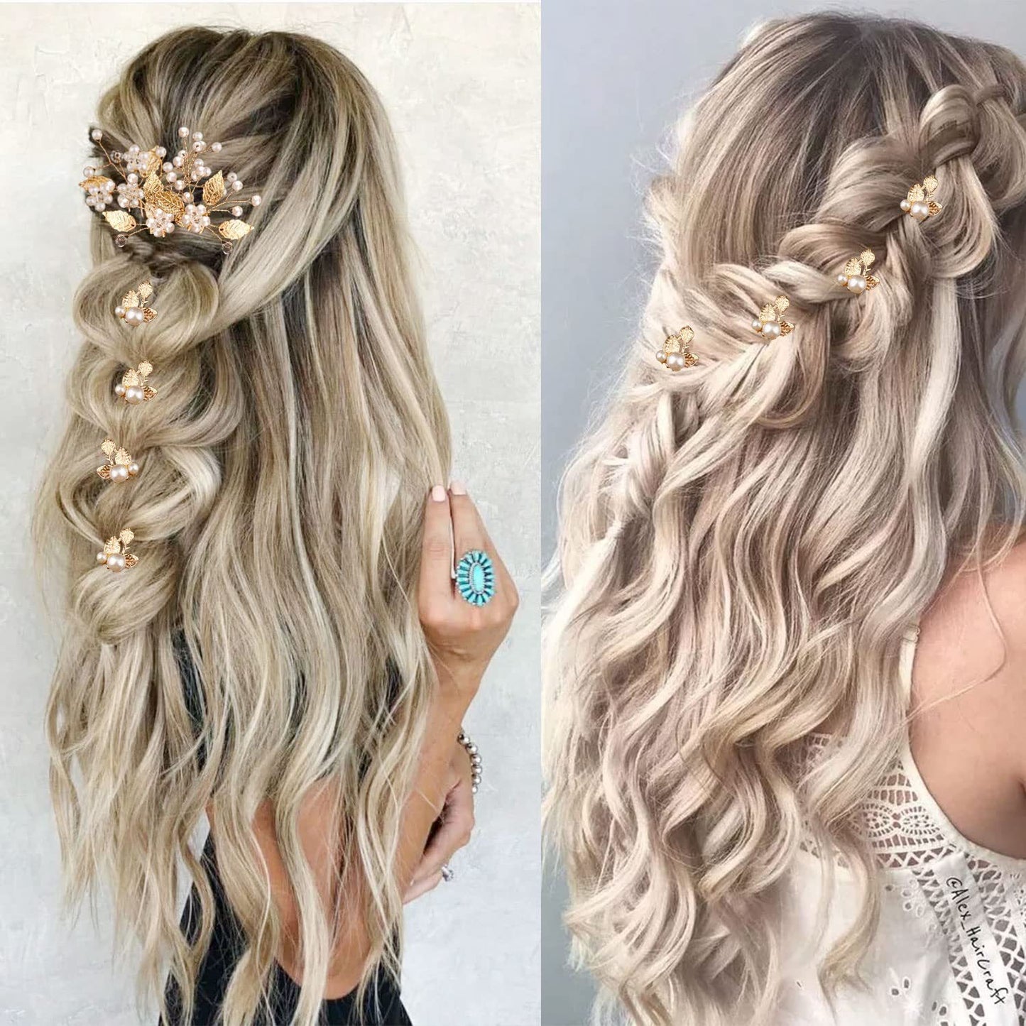 Handmade Pearl Floral Hairpin Set for Bridal