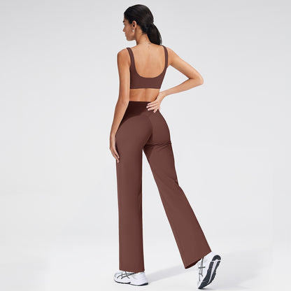Women’s Yoga Set Deep V-Neck Sports Bra and Leggings
