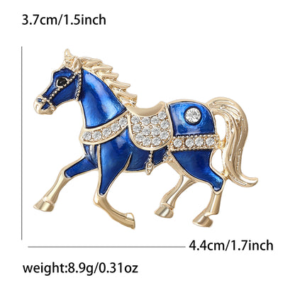 Trendy Enamel Horse Brooch Fashion Pin for Jackets
