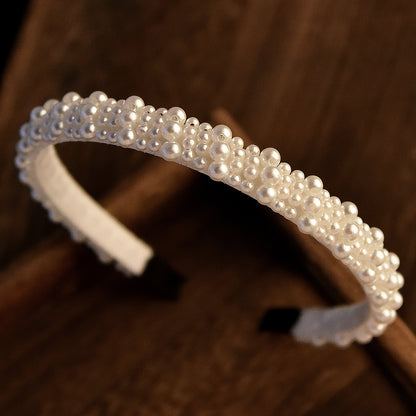 Trendy Pearl Beaded Hairband Wedding Hairpiece