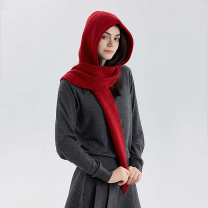 Hooded Knitted Scarf with Warmth and Style