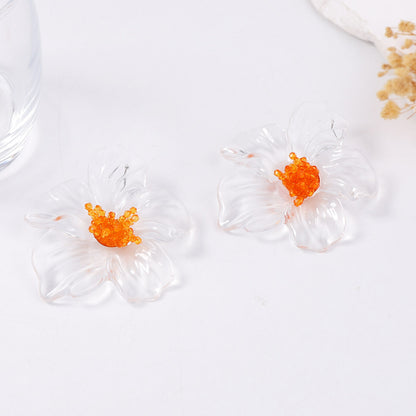 Acrylic Floral Stud Earrings Hypoallergenic Fashion