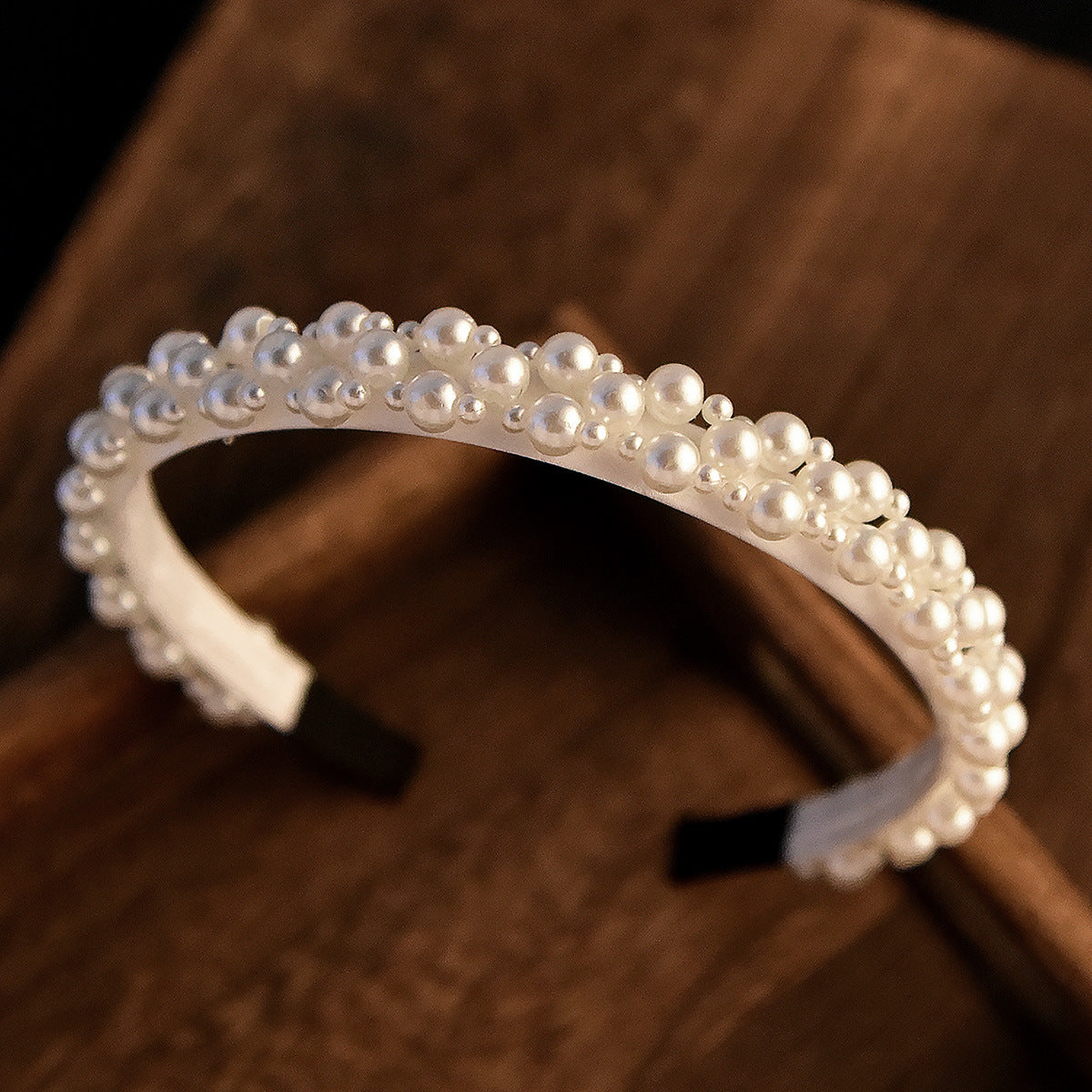 Trendy Pearl Beaded Hairband Wedding Hairpiece