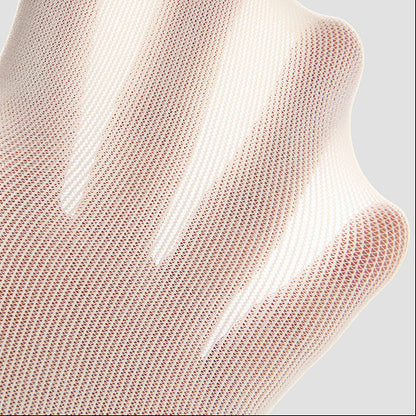 Breathable Mesh Mid Calf Bow Nylon Socks