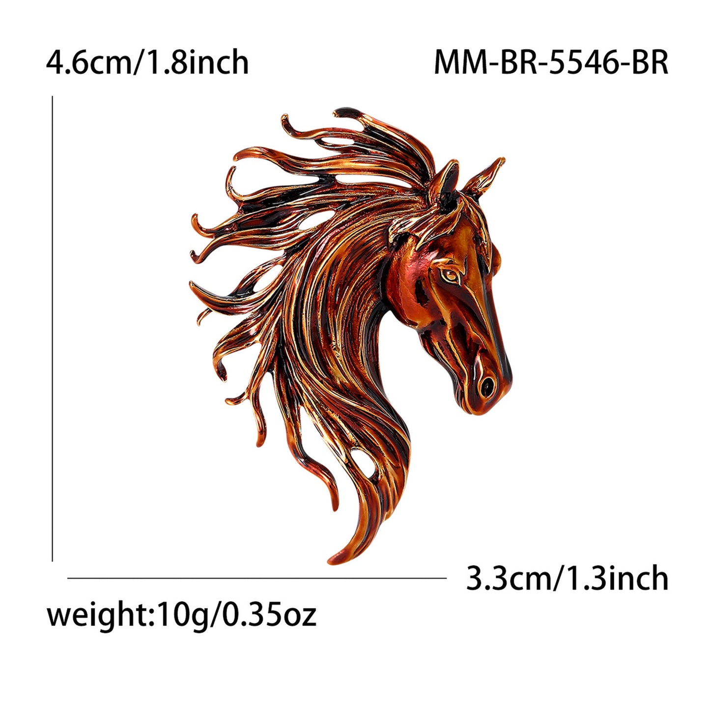 All-Season Alloy Horse Brooch Stylish Animal Accessory
