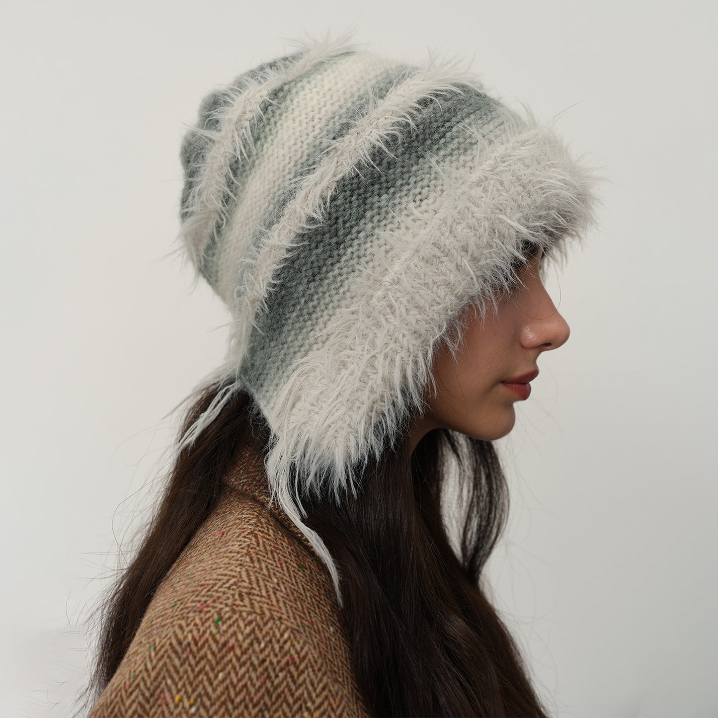Cute Gradient Knit Beanie Hat with Ear Protection