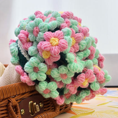Handcrafted Floral Crochet Blanket - Daisy Pattern Plush Throw