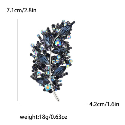 Creative Leaf Brooch with Rhinestones for Women