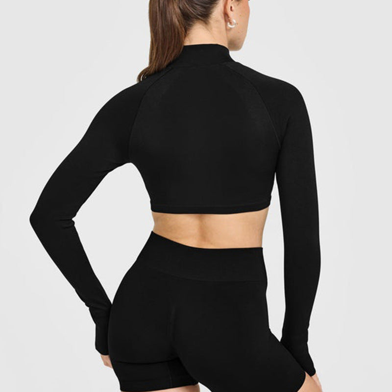 Lightweight Long Sleeve Yoga Top with Half-Zip