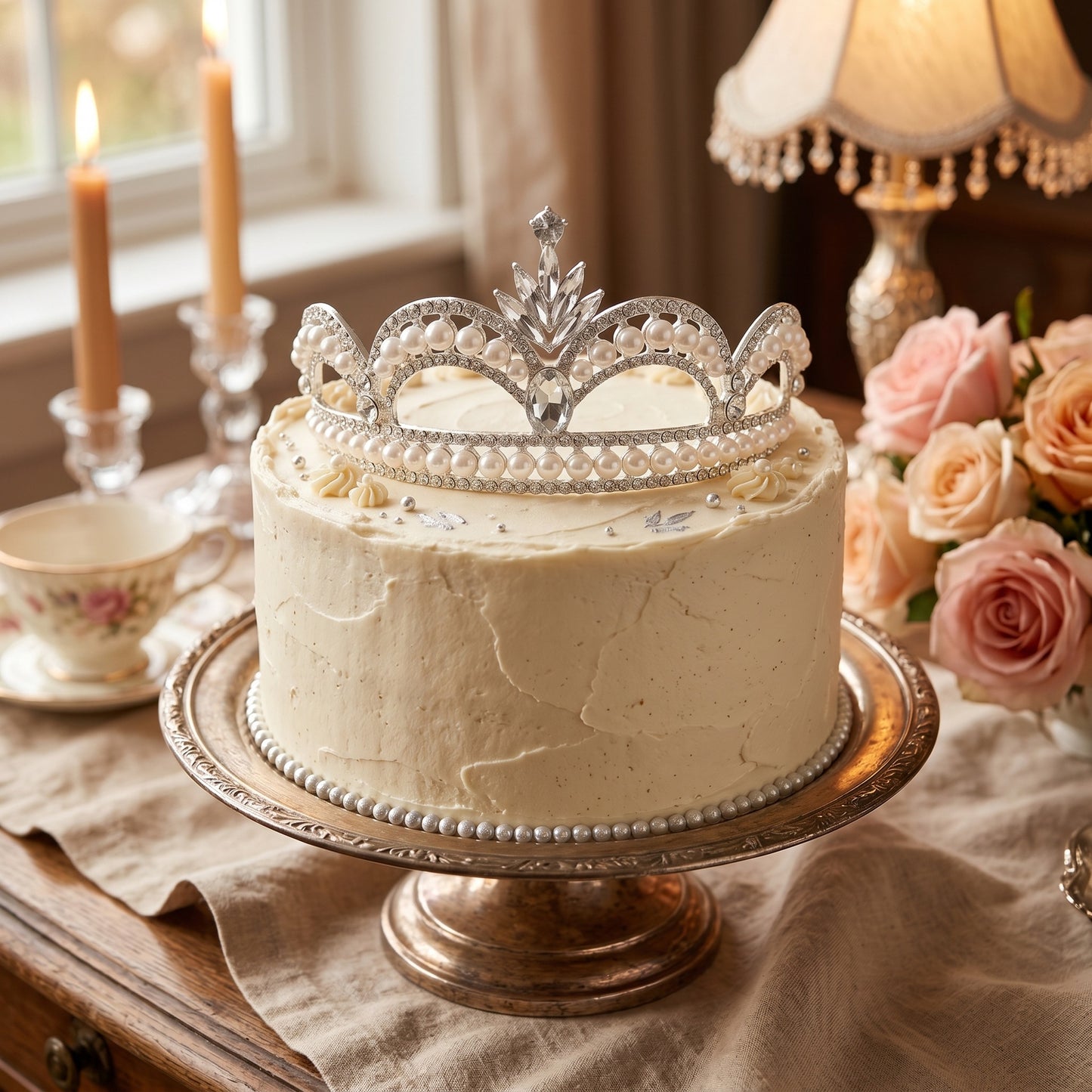 Luxury Rhinestone Princess Crown Headpiece for Birthdays and Weddings