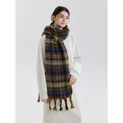 Premium Mixed Color Plaid Scarf Cozy Soft Shawl for Men and Women