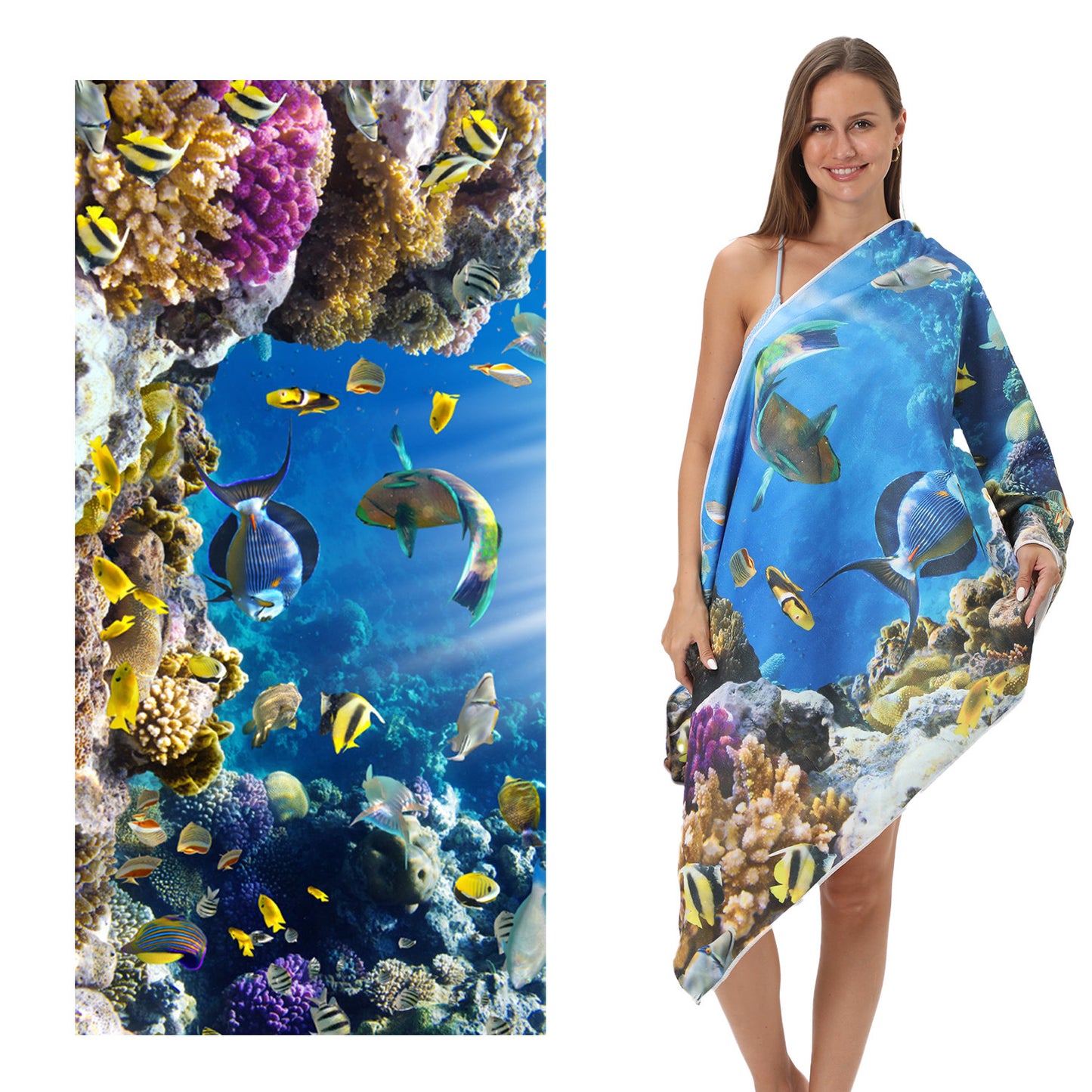 Customizable Turtle Print Beach Towel Ultra-Soft Microfiber Bath Towel