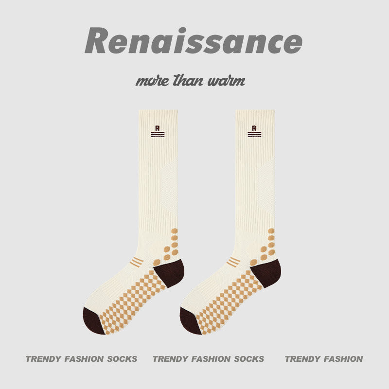 3D Floral Compression Calf Socks Polyester Blend