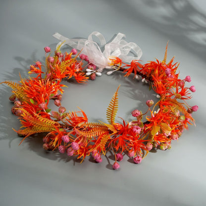 Floral Headband with Ribbons Handmade for Boho and Beach Photoshoots