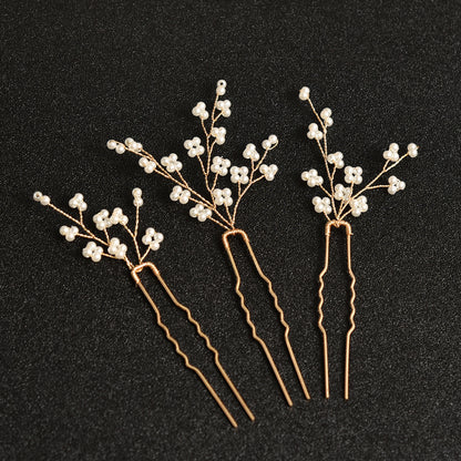 U Shaped Pearl Hair Pins Handmade Wedding Party Accessories