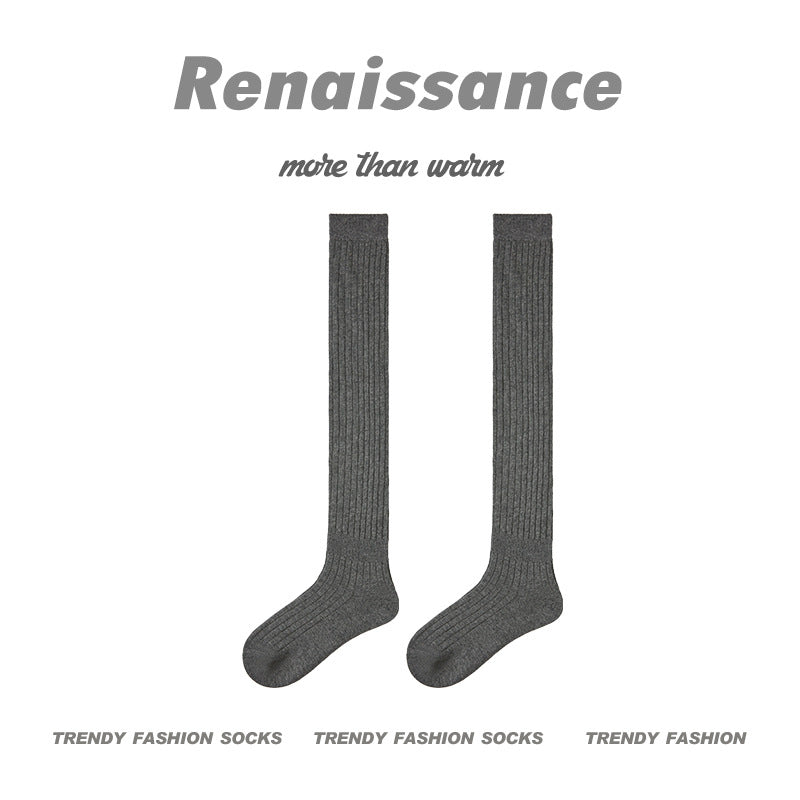 Over The Knee Solid Cotton Compression Socks