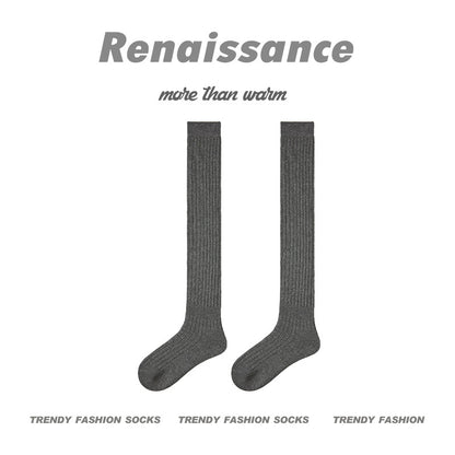 Over The Knee Solid Cotton Compression Socks