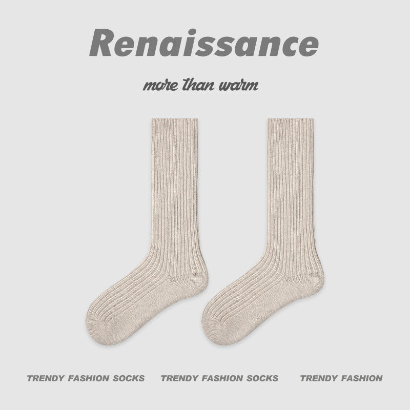 Mid Calf Embroidered Letter Cotton Socks Renaissance