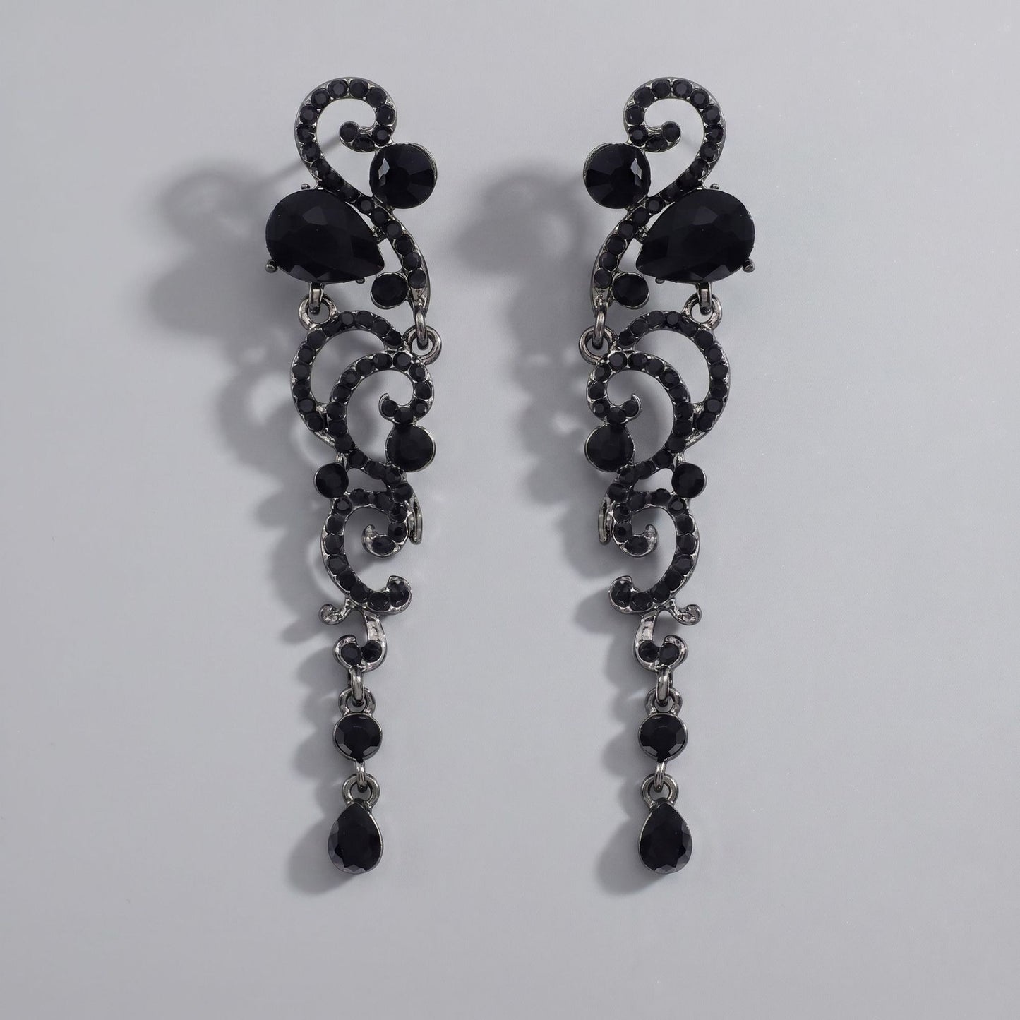 Vintage Floral Alloy Rhinestone Earrings Elegant Daily Drops