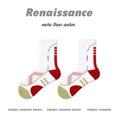 Combed Cotton Colorblock Sport Socks Moisture Wicking