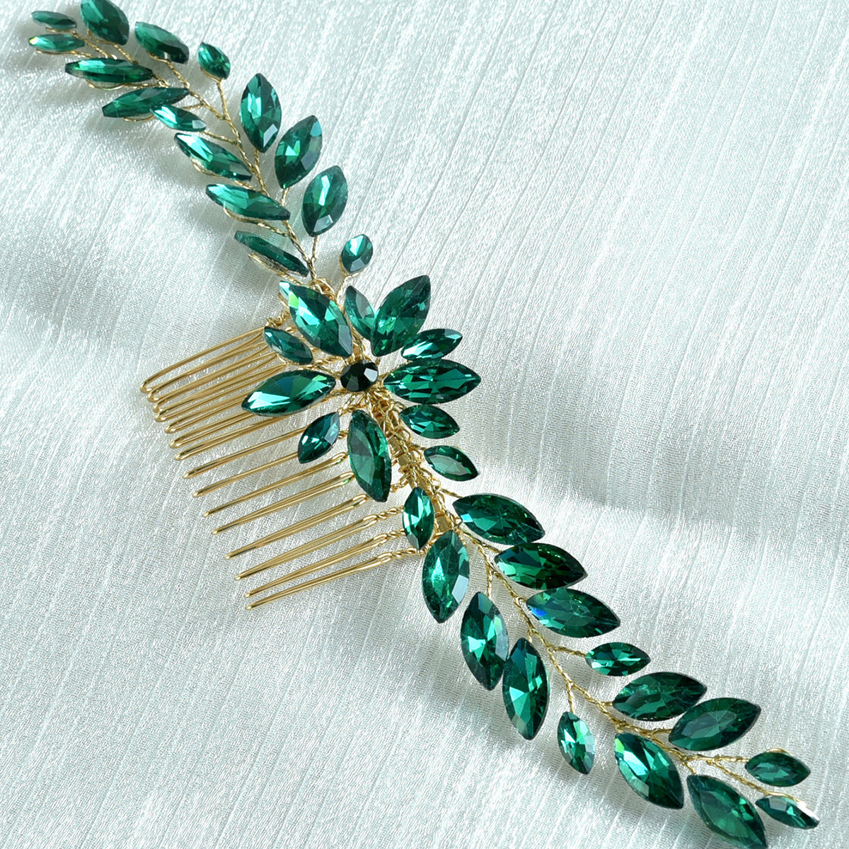 Handcrafted Glass Rhinestone Bridal Hair Comb