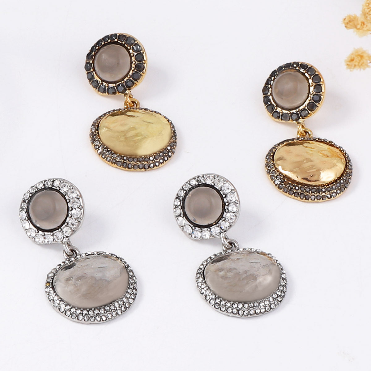 Earrings Geometric Button Drop Lightweight Versatile