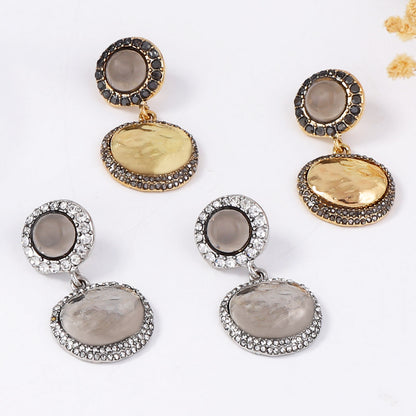 Earrings Geometric Button Drop Lightweight Versatile