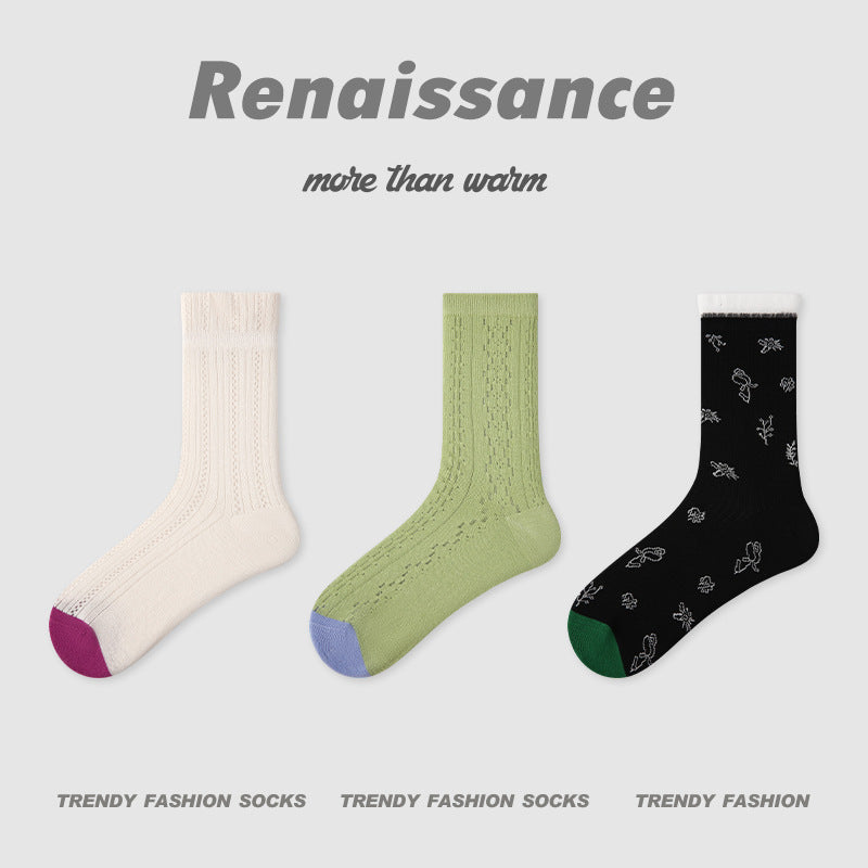 Socks Diamond Mesh Cotton Moisture Wicking Casual