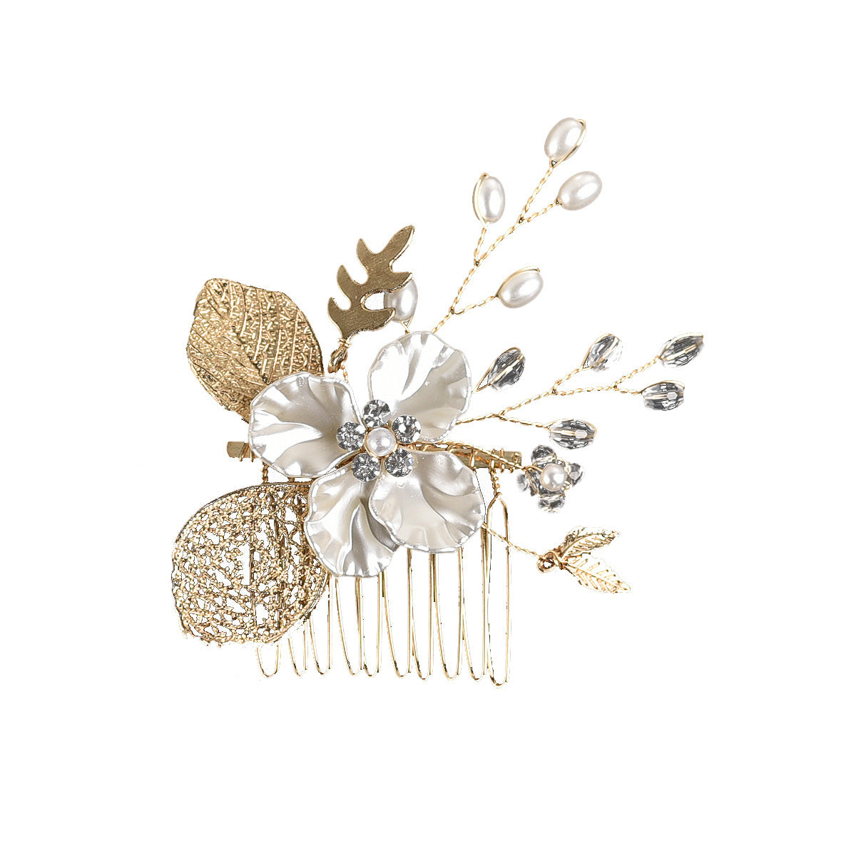Gold Leaf Bridal Hair Comb Wedding Hair Accessory