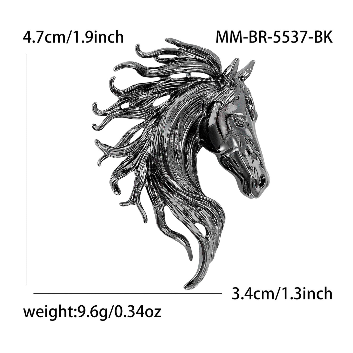 Vintage Horse Head Brooch Creative Fashion Jewelry