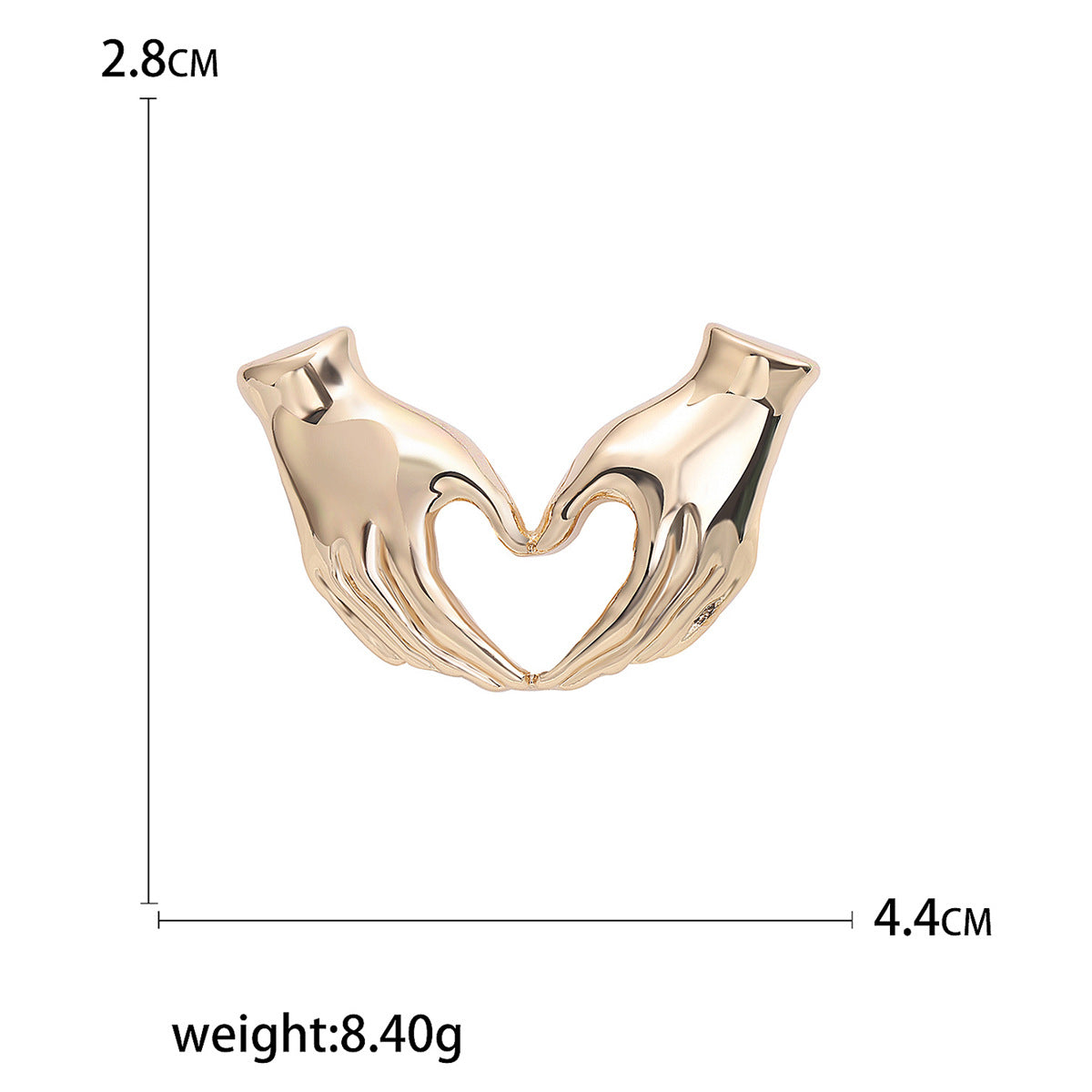 Elegant Hand Heart Brooch - Simple Retro Accessories