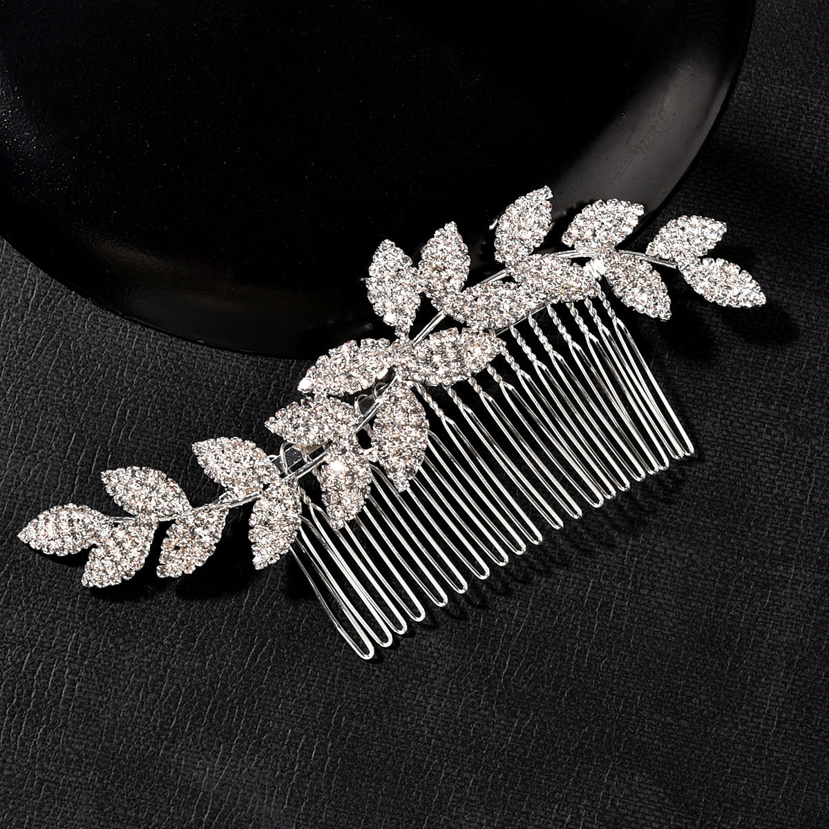 Wave Design Bridal Hair Comb with Rhinestone Accents