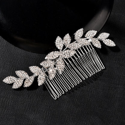 Wave Design Bridal Hair Comb with Rhinestone Accents