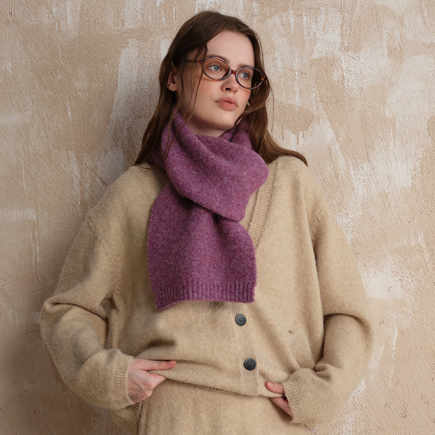 Cozy Wool Blend Knitted Scarf for Men and Women
