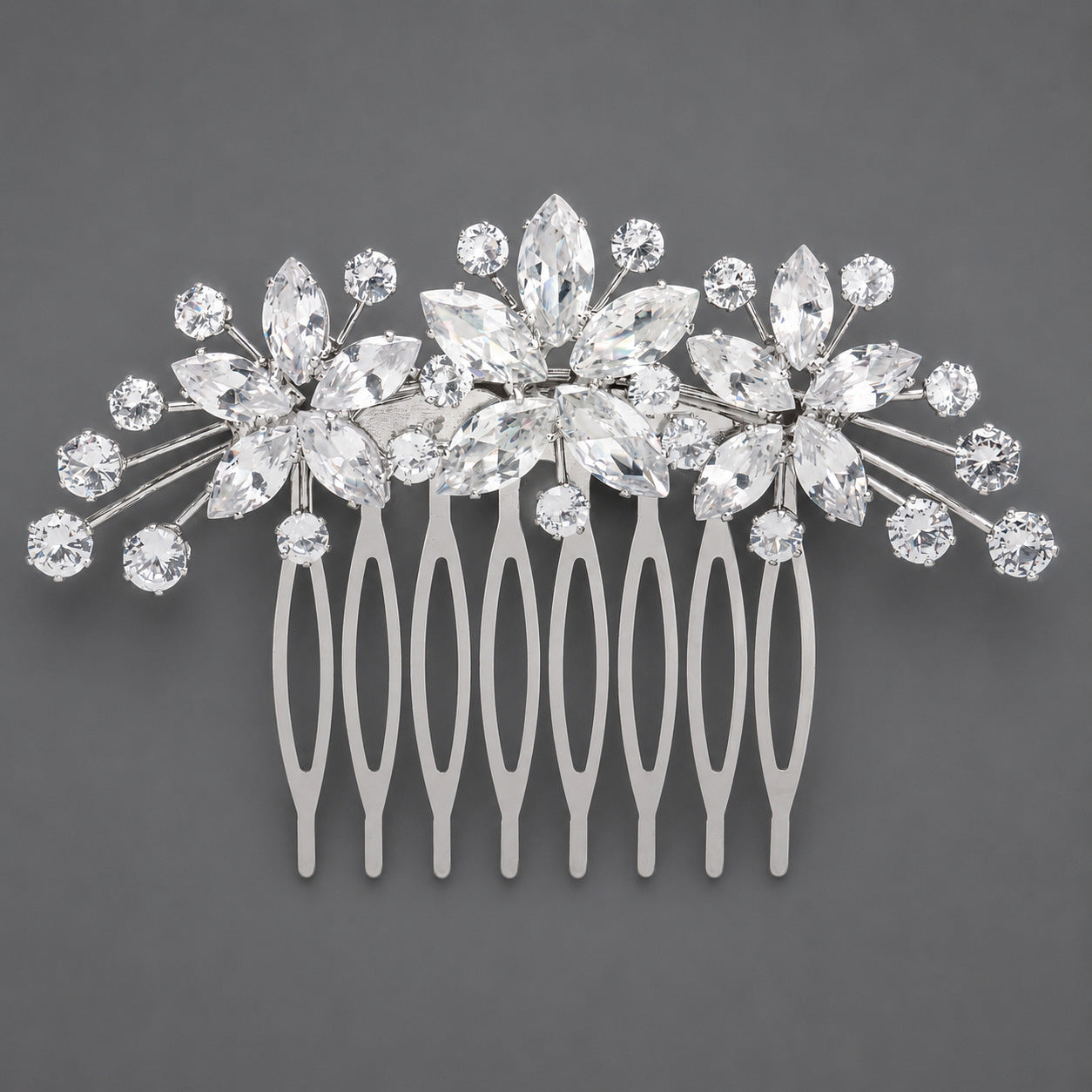 Vintage Floral Zircon Hair Comb Elegant Bridal Headpiece
